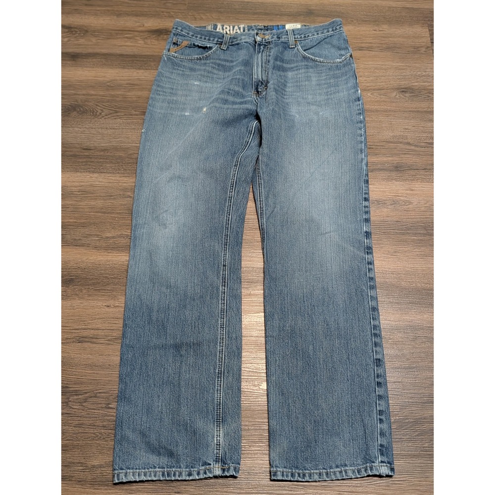 Ariat M2 Relaxed Bootcut Jeans Mens 36x34 Medium Wash Blue Denim Workwear
